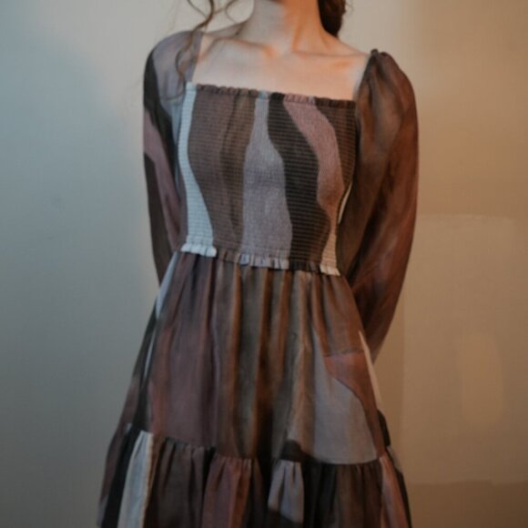 Wilfred Dresses & Skirts - Wilfred Tempest Dress Long Sleeve in Multi Tone Earth Colours Sz Small Like New